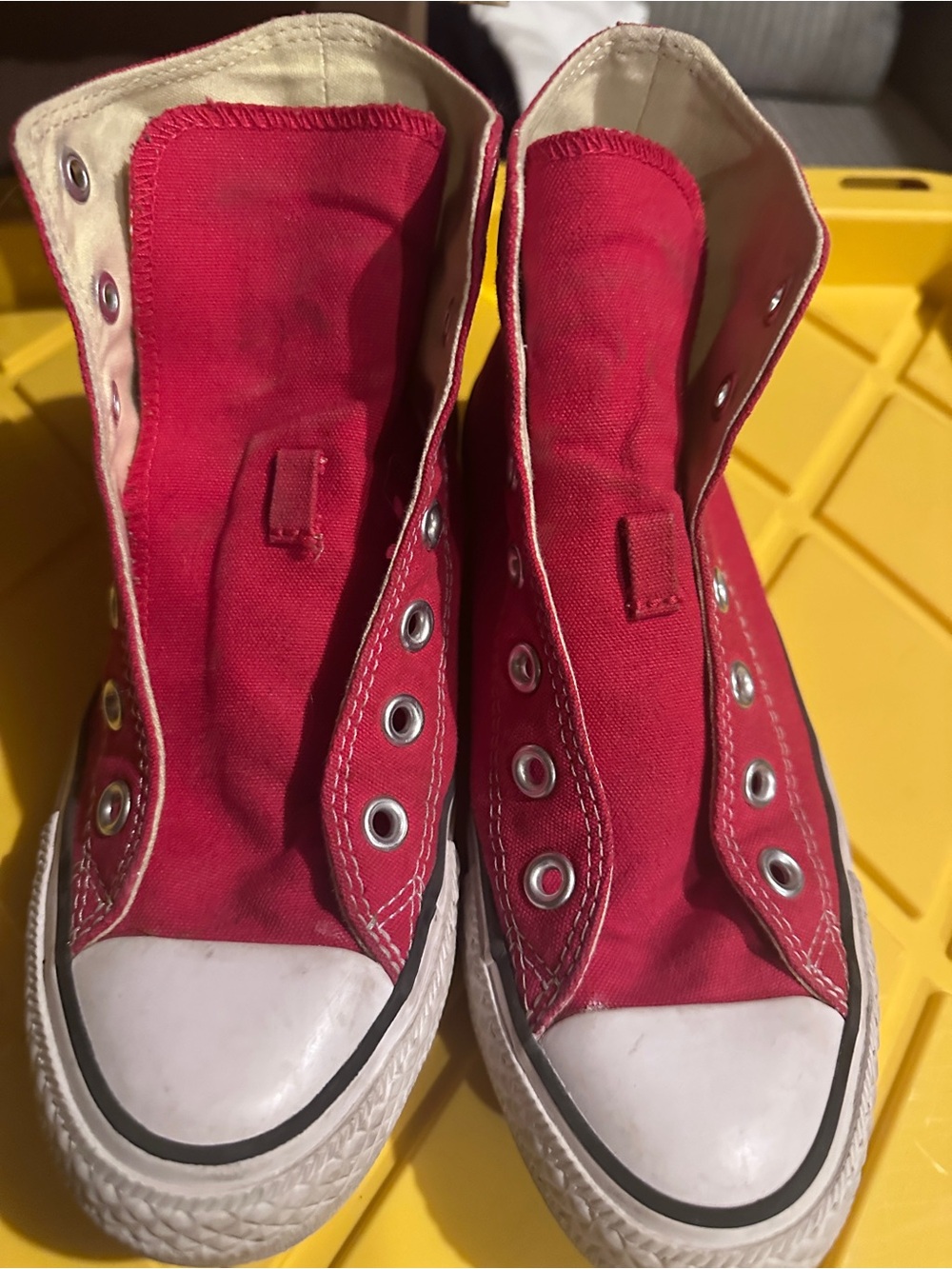 Converse Red High-Top Canvas Sneakers